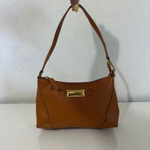 ST. JOHN Brown Leather Shoulder Bag